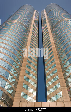 Türme, eins und zwei Stock Exchange Square, Hong Kong, China. Stockfoto