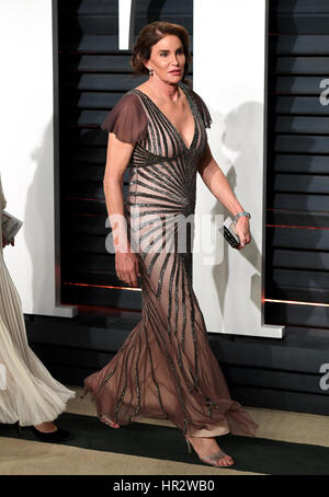 Caitlyn Jenner Ankunft in der Vanity Fair Oscar Party im Beverly Hills, Los Angeles, USA. Stockfoto