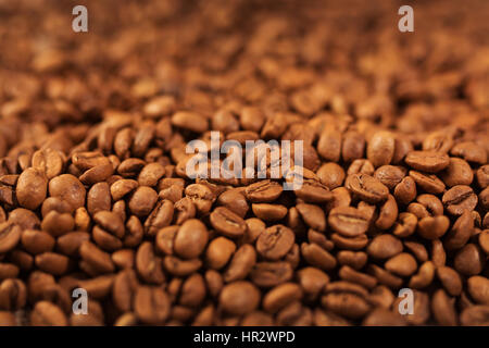 Geröstete Kaffeebohnen Hintergrund, Nahaufnahme Stockfoto