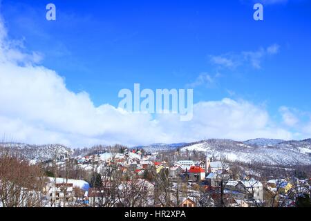 Fuzine, kleinen touristischen Ort in Gorski Kotar Region, Kroatien. Winter-Szene. Stockfoto