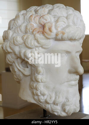 Lucius Verus (130-169). Römischer Kaiser. Nerva antoninischen Dynastie. Büste. 2. Jahrhundert. Von Kolonie Forum, Tarragona. Nationales Archäologisches Museum. Tarragona. Spanien. Stockfoto