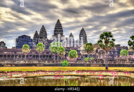 Sonnenaufgang am Angkor Wat, ein UNESCO-Weltkulturerbe in Kambodscha Stockfoto