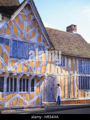 15. Jahrhundert kleine Halle, Marktplatz, Lavenham, Suffolk, England, Vereinigtes Königreich Stockfoto