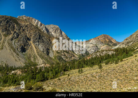 Tioga Pass (El 9.943 ft.) ist ein Gebirgspass in der Sierra Nevada von Kalifornien. State Route 120 fließt, und dient als das Osterfest Stockfoto