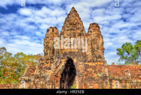 Südtor von Angkor Thom, Kambodscha Stockfoto