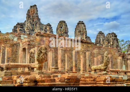 Bayon, ein Khmer-Tempel in Angkor in Kambodscha, Südost-Asien Stockfoto