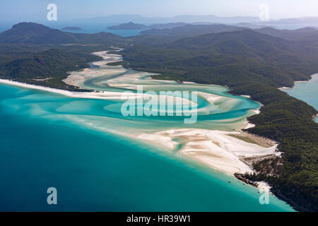 Whitehaven Beach und Hill Inlet Fluss Mäander, Whitsunday Islands, Queensland, Australien Stockfoto