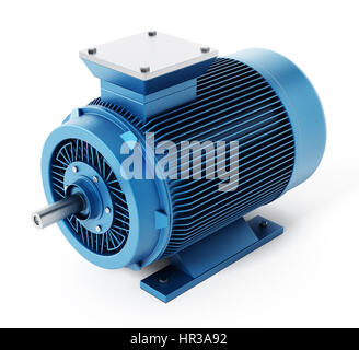 Generische Elektromotor isoliert auf weißem Hintergrund. 3D Illustration. Stockfoto