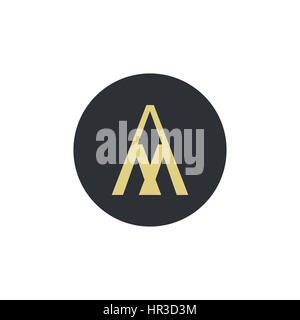 Stilvolle Darstellung der Buchstaben A und M, die für ein Logo oder als isolierte grafisches Element verwendet werden kann Stockfoto