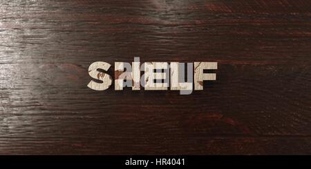 Regal - Grunge Holz Schlagzeile auf Ahorn - 3D gerenderten Lizenzgebühren frei Bild. Dieses Bild kann für eine Website für online-Banner-Werbung oder ein print pos verwendet werden Stockfoto
