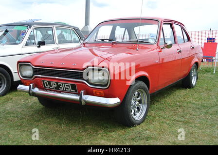 Ford Escort Mk1 geparkt auf dem display Stockfoto