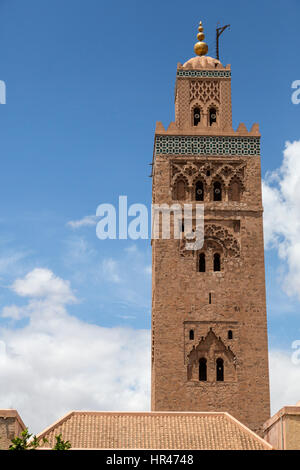 Marrakesch, Marokko.  Koutoubia-Minarett, 12.. Jahrhundert. Stockfoto