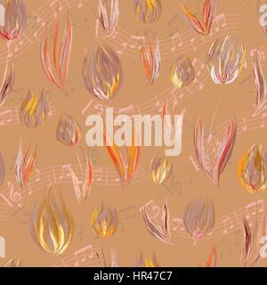 Hellen Musterdesign mit Öl gemalt orange lila Tulpe Blumen Ende Hinweise auf braunem Hintergrund. Florale Muster für Hochzeitseinladungen, Gruß Auto Stock Vektor