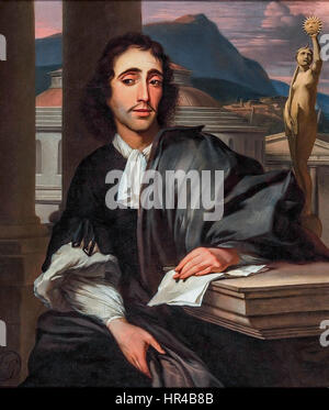 Porträt eines Mannes, als Baruch de Spinoza, zugeschrieben Barend Graat Stockfoto