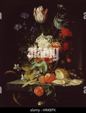 Nicolaes van Verendael - Stillleben mit einer Tulpe und andere Blumen Stockfoto