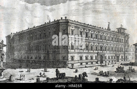 Palazzo della Cancelleria - 1770 (beschnitten) Stockfoto