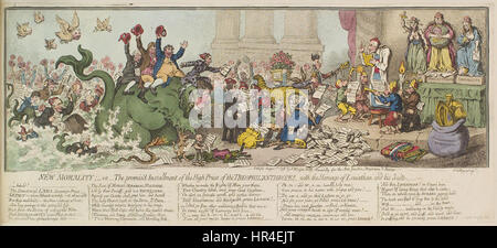 Neue Moral; - oder - die Promis'd Rate des Hohenpriesters der Theophilanthropes mit der Huldigung der Leviathan und seiner Suite von James Gillray (2) Stockfoto