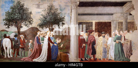 Piero - 2. Prozession der Königin von Saba; Treffen zwischen der Königin von Saba und Salomo - WGA17487 Stockfoto
