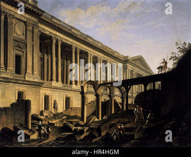 Pierre-Antoine Demachy - Clearing-Bereich vor der Kolonnade des Louvre - WGA13804 Stockfoto