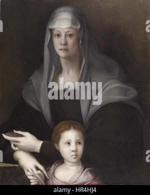 Pontormo - Porträt von Maria Salviati de' Medici mit Giulia de' Medici - Walters 37596 Stockfoto