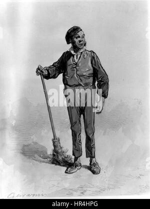 Paul Gavarni - Mann mit Besen - Walters 371426 Stockfoto