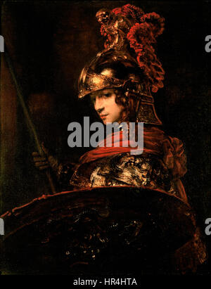 Pallas Athene oder gepanzerte Abbildung von Rijn Rembrandt. Van Rijn Stockfoto