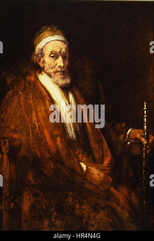 Porträt des alten Mann mit... - Rembrandt Harmenszoon van Rijn Stockfoto