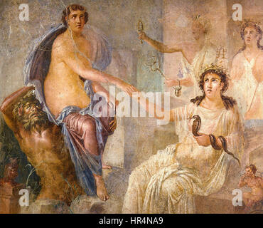 Pompeji - Tempel der Isis - Io und Isis - Mann Stockfoto