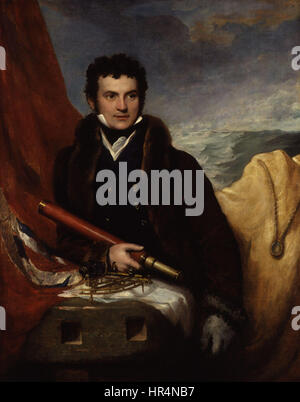 Dieses Porträt von Samuel Drummond zeigt Sir William Edward Parry, einen englischen Marineoffizier und Entdecker, der seinen würdevollen Ausdruck und seine Marineuniform einfängt. Stockfoto