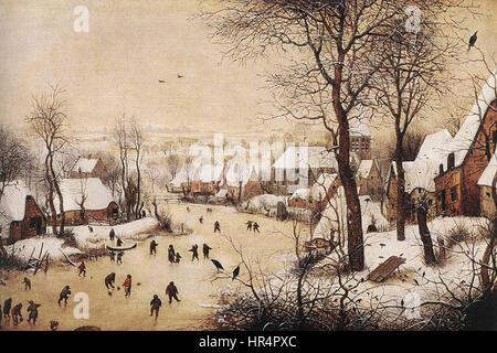 Pieter Bruegel der ältere - Winterlandschaft mit Skatern und Bird Trap - WGA03333 Stockfoto