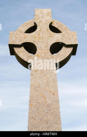 Keltenkreuz auf Llanddwyn Island in Anglesey, Nordwales Stockfoto