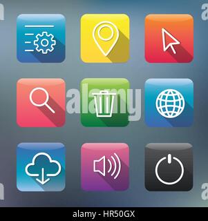 Icon Sammlung Vektor Anwendungsinhalte Stock Vektor