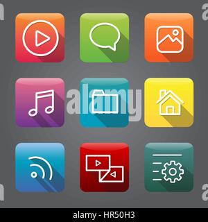 Icon Sammlung Vektor Anwendungsinhalte Stock Vektor