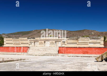 Mexiko, Ruinen Maya-Stadt in Mitla, in der Nähe von Oaxaca-Stadt. Das wichtigste der Zapoteken religiösen Zentren. Das Bild zeigt den Palast Stockfoto