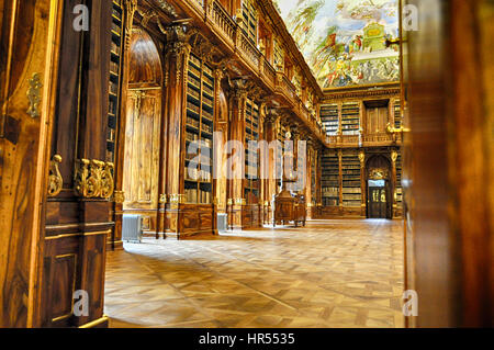 Philosophischen Hall. Historische Bibliothek des Klosters Strahov in Prag Stockfoto