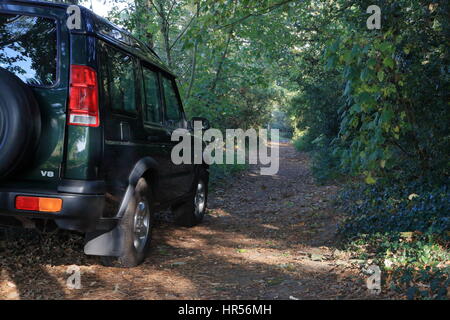 Land Rover Discovery V8 Serie II Kombi in saubere grüne Spur Umgebung, Dorset UK Stockfoto