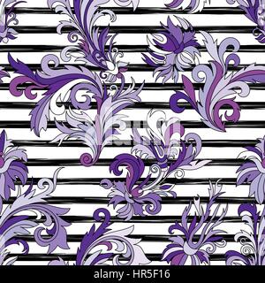Doodle bunten Pastelltönen floral Hand zeichnen Sie nahtlose Muster Stock Vektor