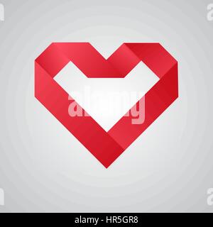 Einfache Papierherz. Vektor-Illustration. Stock Vektor