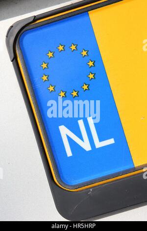 Länderkennung von EU Auto Kennzeichen: Niederlande Stockfoto