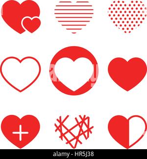 Einfaches Herz-Symbole. Vektor-Illustration. Stock Vektor