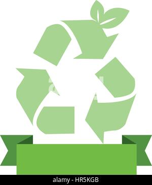 undurchsichtigen grünen Hintergrund mit recycling-Symbol und Band Stock Vektor