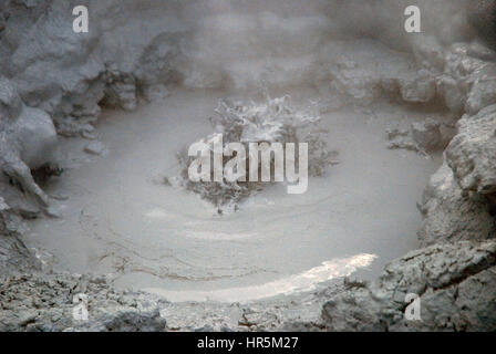 Siedepunkt Mud-pits emitting Schwefelsäure Gas, Namjafall, Hevrir, Island. Stockfoto