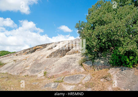 Pre-historische Nekropole Genna Salixi, Villa San Antonio, Oristano Bezirk, Sardinien, Italien, Europa Stockfoto