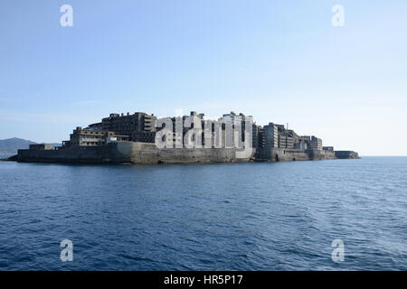 Nagasaki, Japan - 17. März 2016: Gunkanjima, Nagasaki, Schlachtschiff Insel in Japan Stockfoto