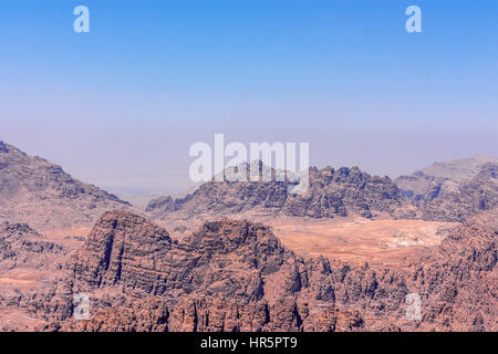 Panorama des Wadi Musa und Berge in der Nähe von Petra, Jordanien Stockfoto