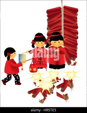 Chinesische Neujahrsgrüße Stock Vektor
