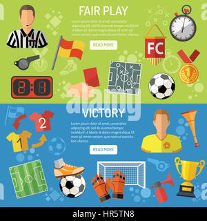 Fußball horizontale Banner Stock Vektor
