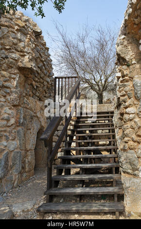 Archäologische Ausgrabungen der Festung Nimrod in Israel Stockfoto