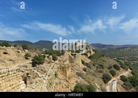 Archäologische Ausgrabungen der Festung Nimrod in Israel Stockfoto