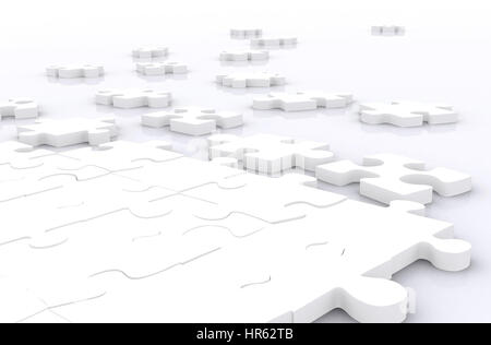 ungelöste Rätsel in weiß in 3d gemacht Stockfoto